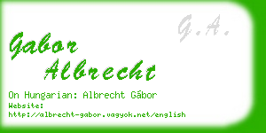gabor albrecht business card